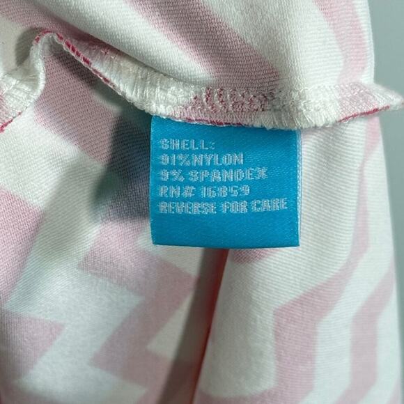 J. McLaughlin Catalina Cloth Lynn Henley Sheath Dress XS Chevron Pink White - Picture 4 of 7